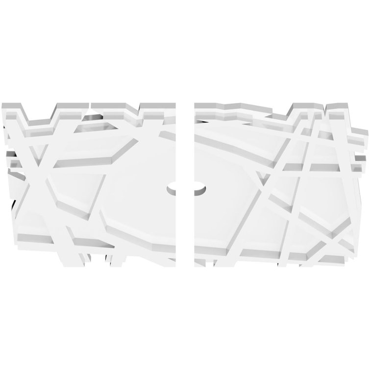 White PVC Contemporary Ceiling Medallion with Geometric Design
