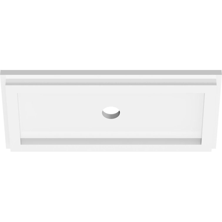 White PVC Rectangle Architectural Ceiling Medallion