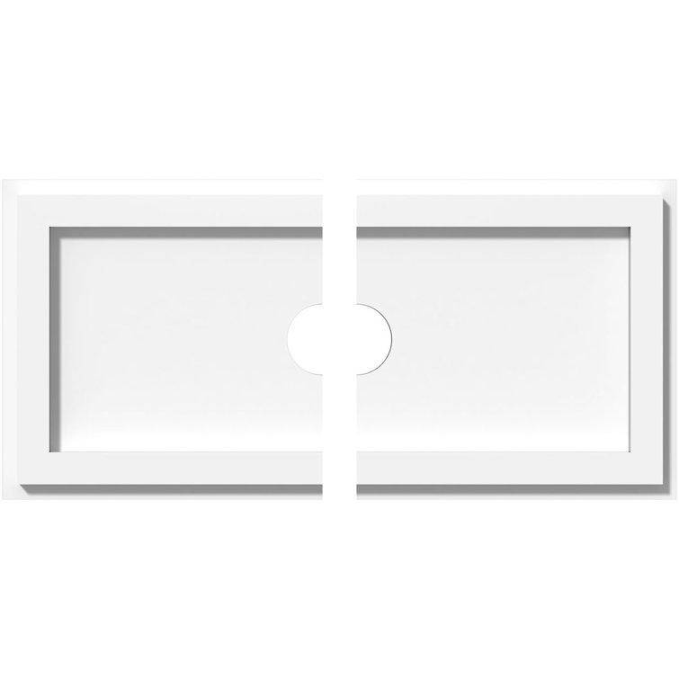 18" White PVC Contemporary Two-Piece Ceiling Medallion