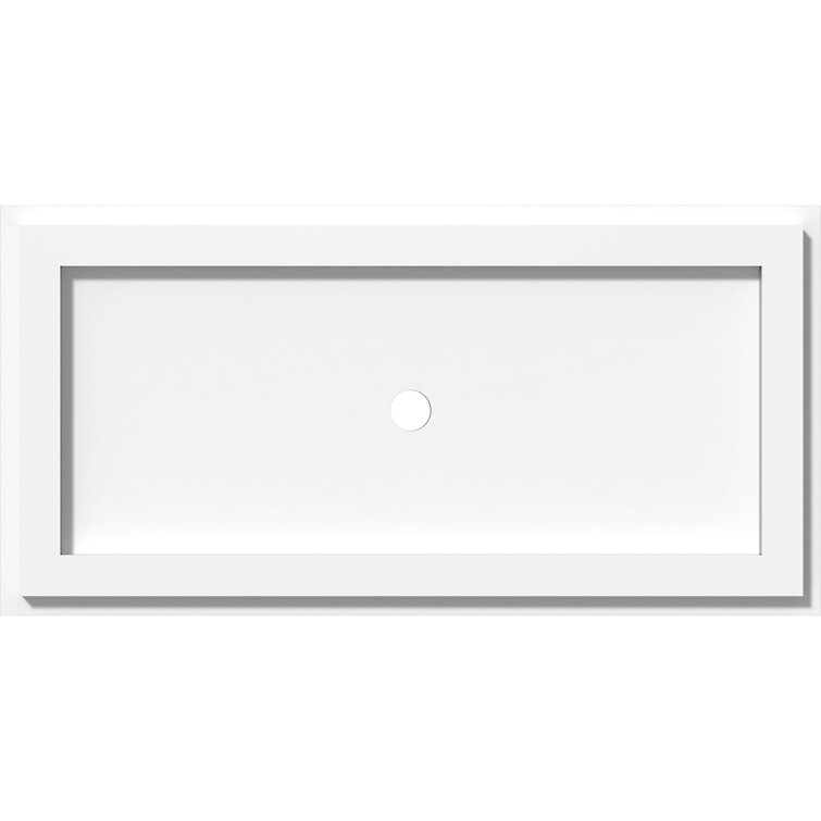 White Rectangular PVC Ceiling Medallion for Interior and Exterior