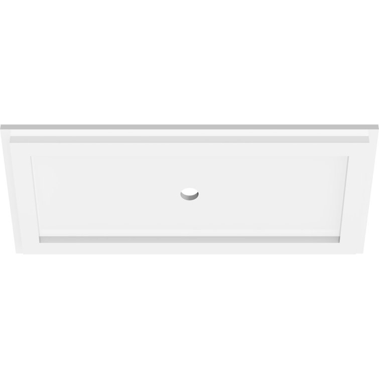 White Rectangular PVC Ceiling Medallion for Interior and Exterior
