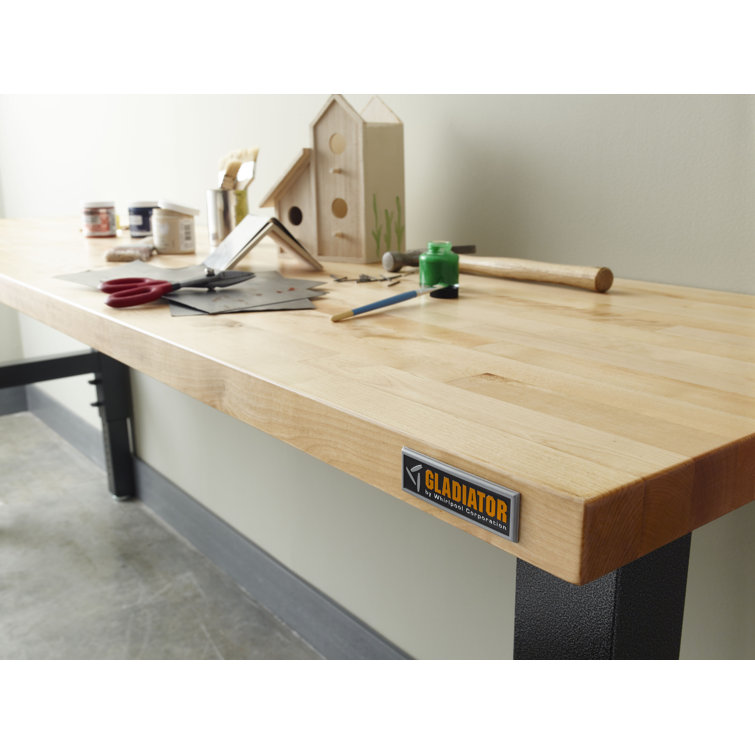 Granite Hammered Steel Adjustable Height 48" Workbench