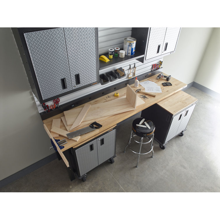 Granite Hammered Steel Adjustable Height 48" Workbench