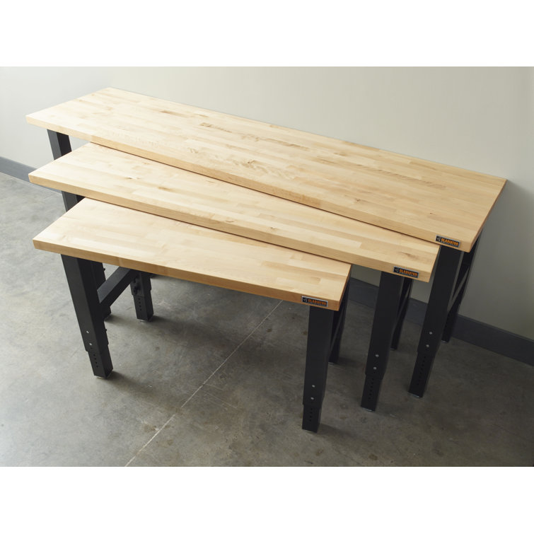 Granite Hammered Steel Adjustable Height 48" Workbench