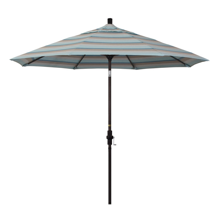7.5 ft. Black and White Striped Aluminum Market Umbrella