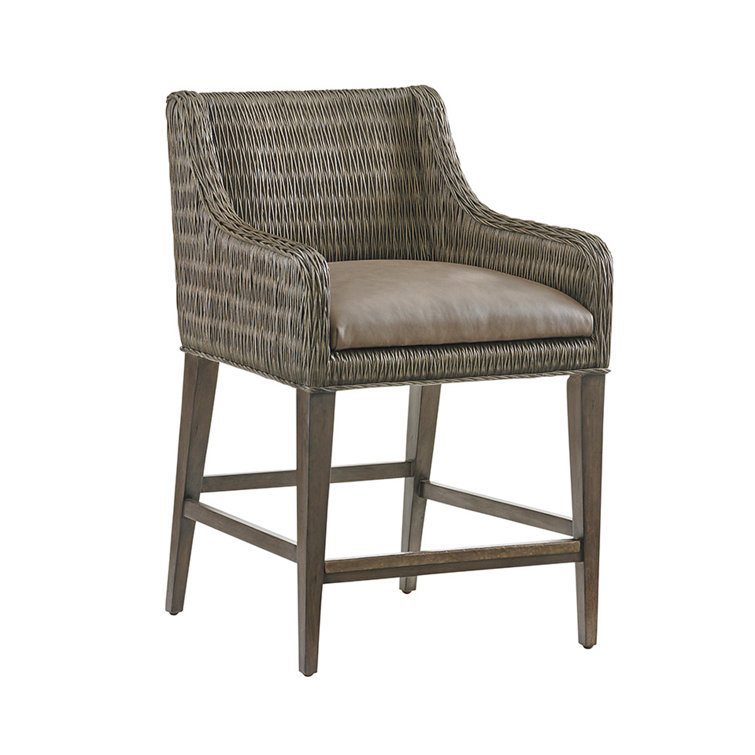Cypress Point Turner Smoke Gray Metal and Leather Counter Stool