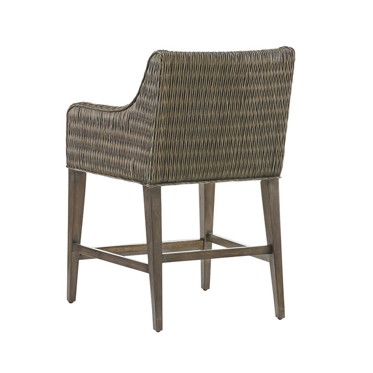 Cypress Point Turner Smoke Gray Metal and Leather Counter Stool