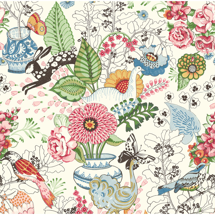 Whimsy Multicolor Fauna Non-Woven Wallpaper Roll