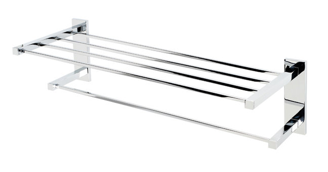 Polished Chrome Wall Mounted Towel Rack