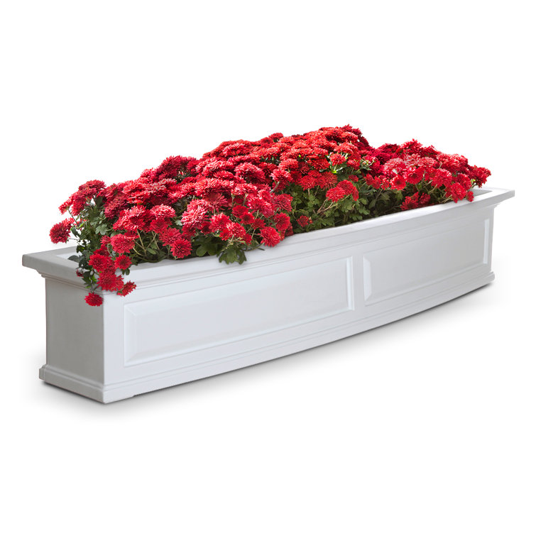 Nantucket Black Polyethylene Outdoor Window Box with Water Reservoir