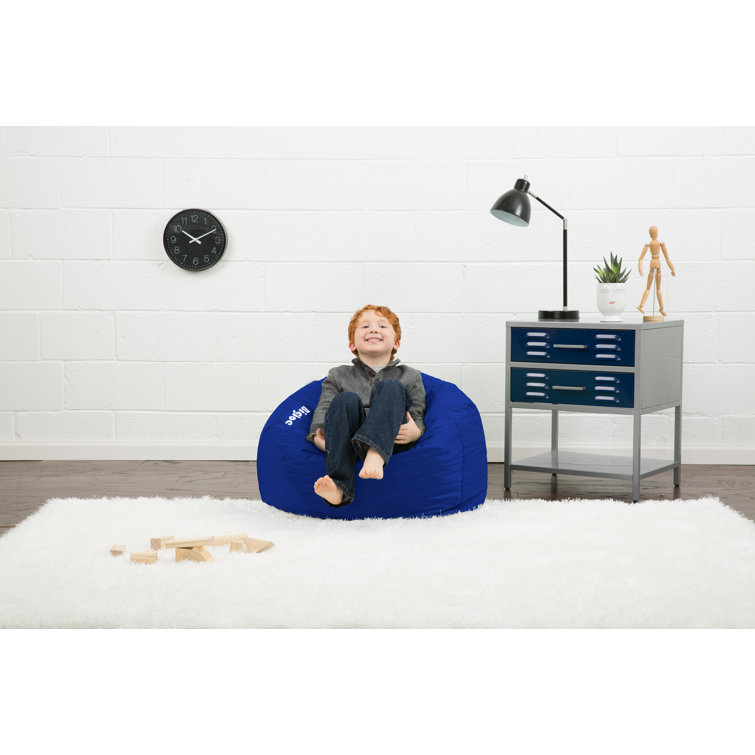 Sapphire Blue Polyester Bean Bag Chair with Removable Cover