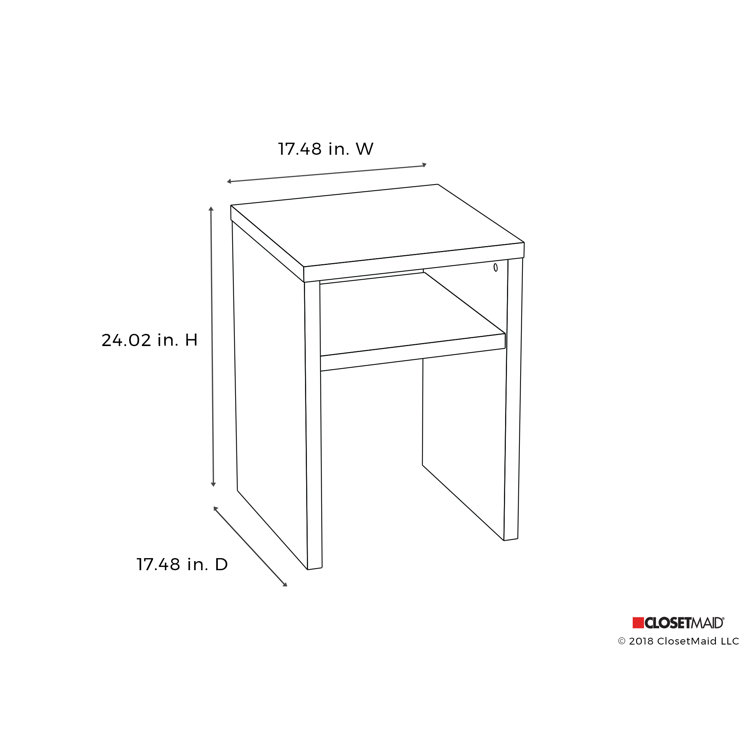 White Rectangular Wooden End Table with Storage Shelf
