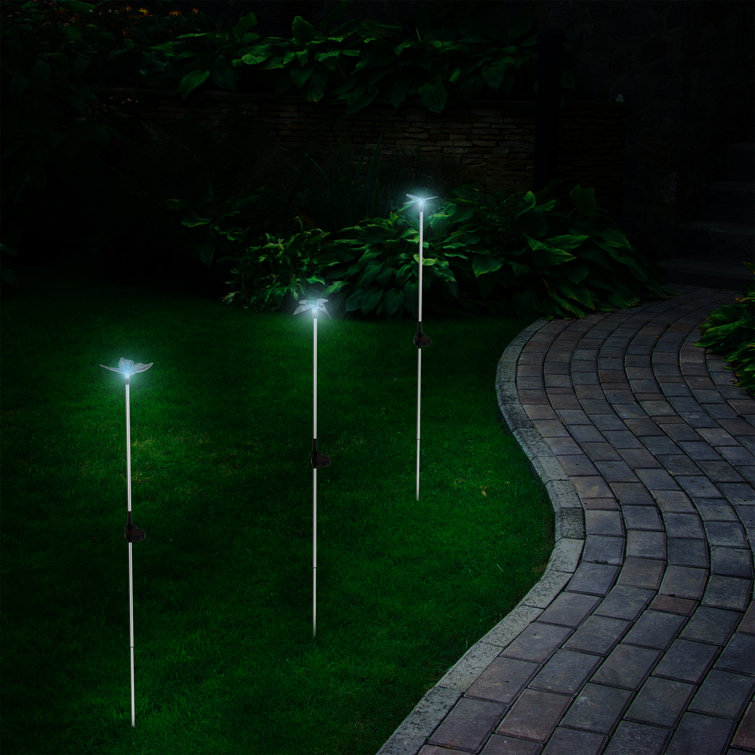 Solar Powered LED Butterfly Hummingbird Dragonfly Garden Stakes
