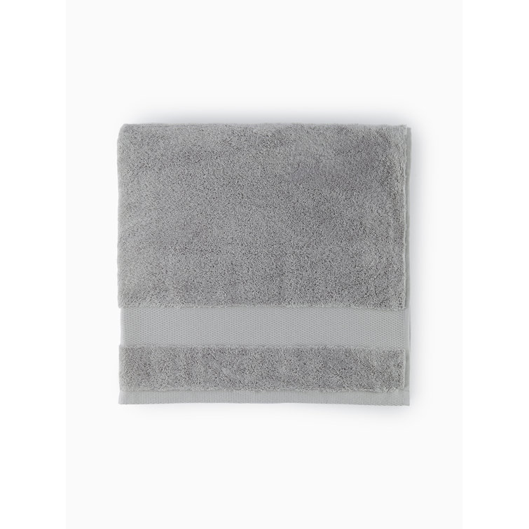 Plush Combed Cotton Rectangular Hand Towel in Grey