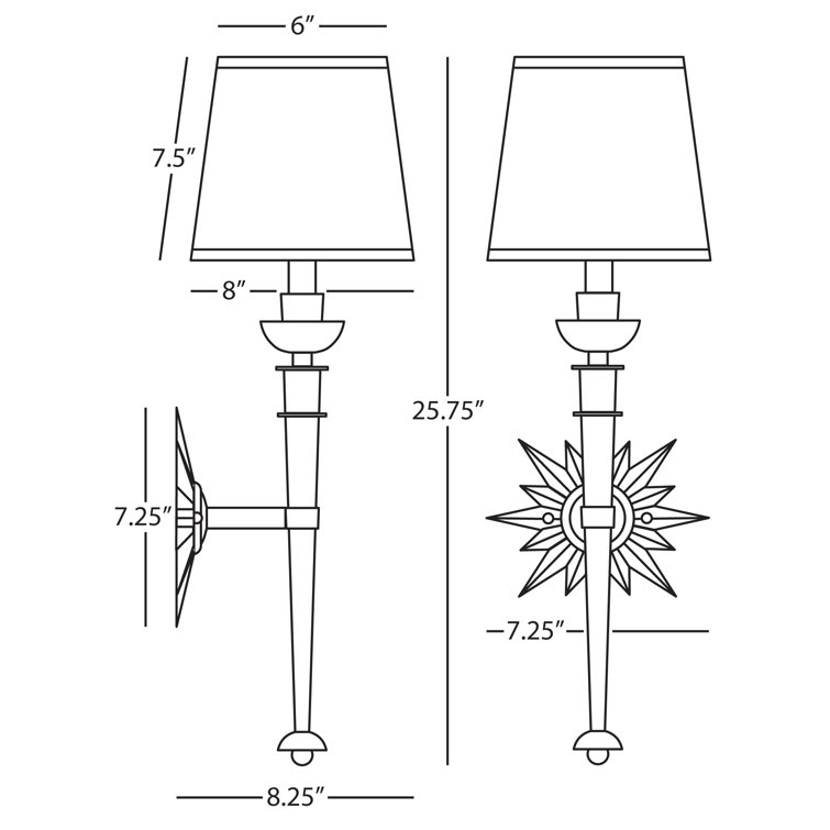 Cosmos Elegance 25'' Brass and Bronze Dimmable Wall Sconce