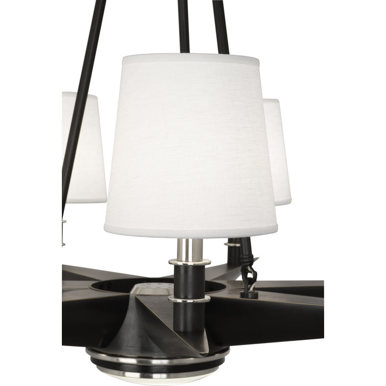 Bronze Sputnik 36" Plug-in Chandelier with Linen Shades