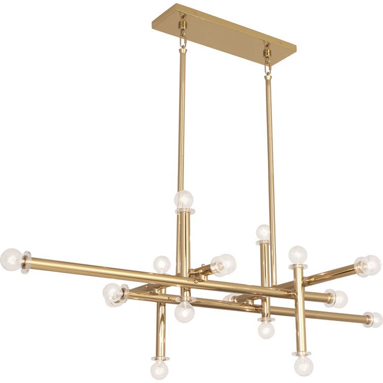 Milano 48" Polished Brass Sputnik Modern Linear Chandelier