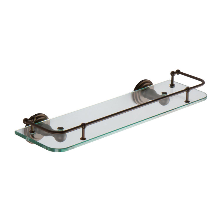 Chelsea 18" Oil Rubbed Bronze Floating Glass Bathroom Shelf