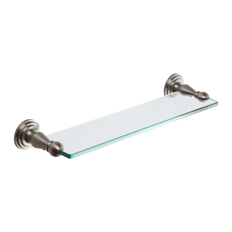 Chelsea 18" Polished Chrome Glass Bathroom Shelf