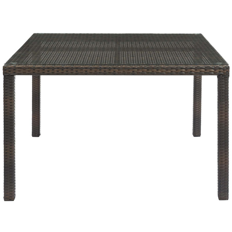 Conduit 47" Brown Wicker Rattan Outdoor Dining Table
