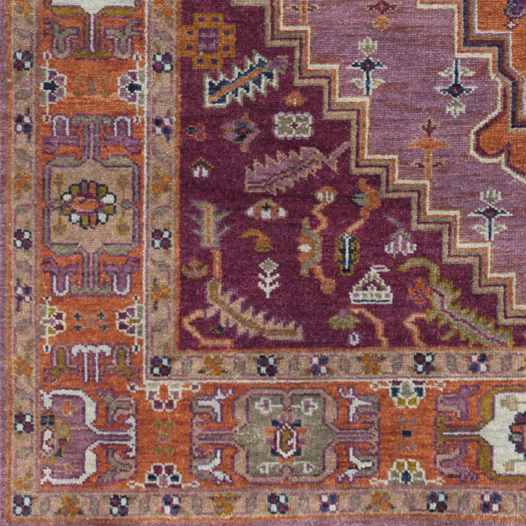 Hand-Knotted Light Blue Wool Floral Motif Area Rug