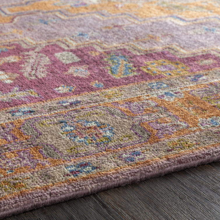 Hand-Knotted Light Blue Wool Floral Motif Area Rug