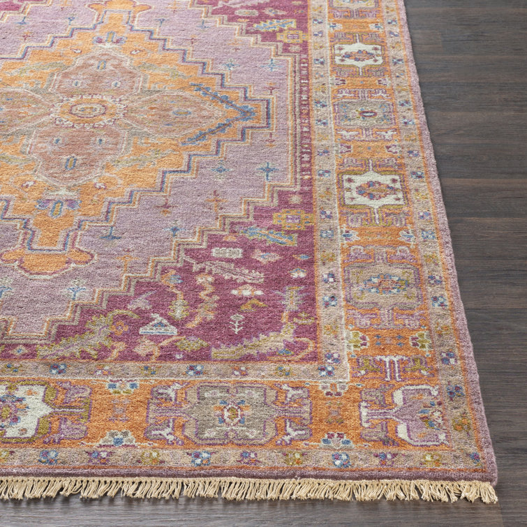 Hand-Knotted Light Blue Wool Floral Motif Area Rug