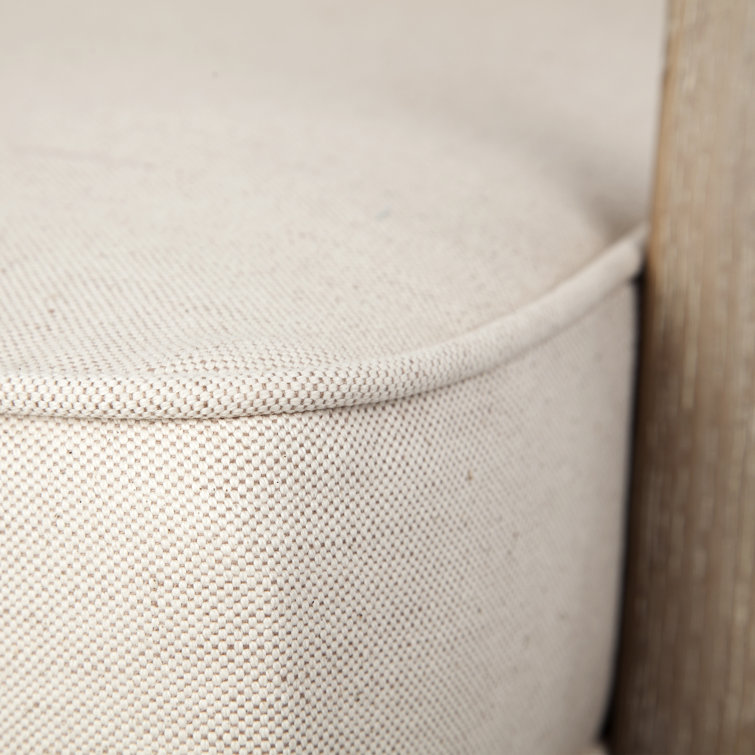Coastal Comfort Off-White Leather & Ashwood Accent Chair