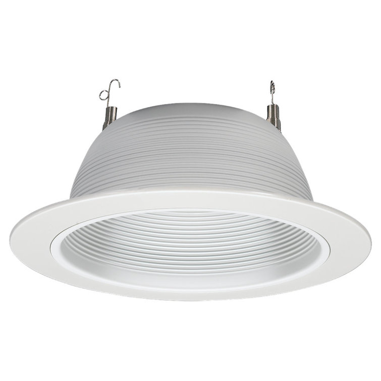 White 6-Inch Steel Baffle Recessed Lighting Trim