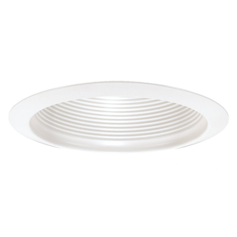 White Aluminum 6-Inch Recessed Baffle Trim