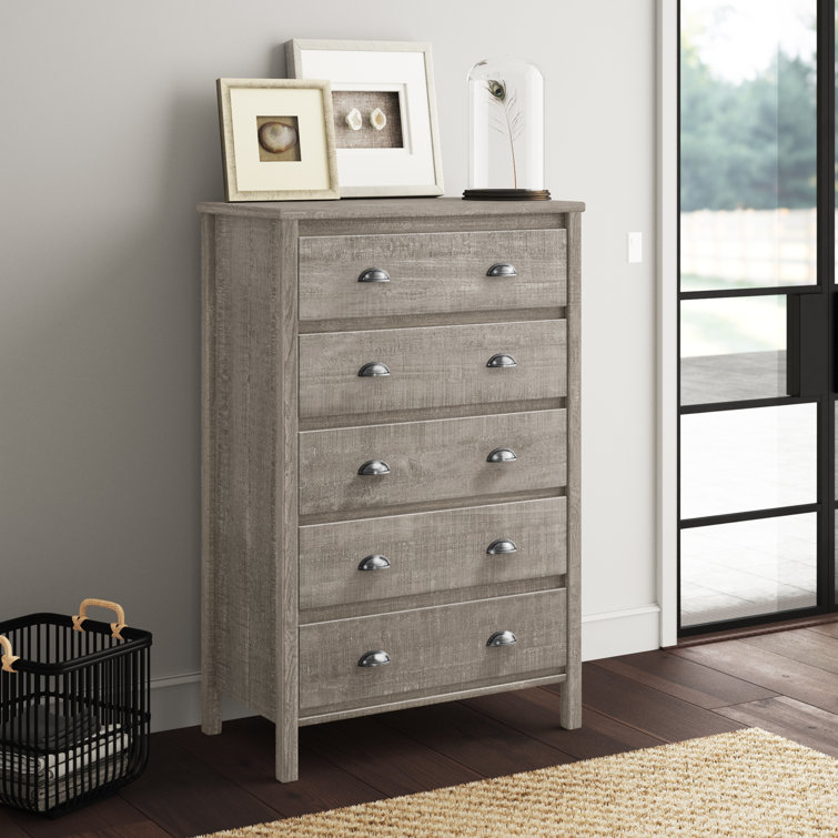 Rustic Gray Farmhouse 5-Drawer Extra Deep Dresser