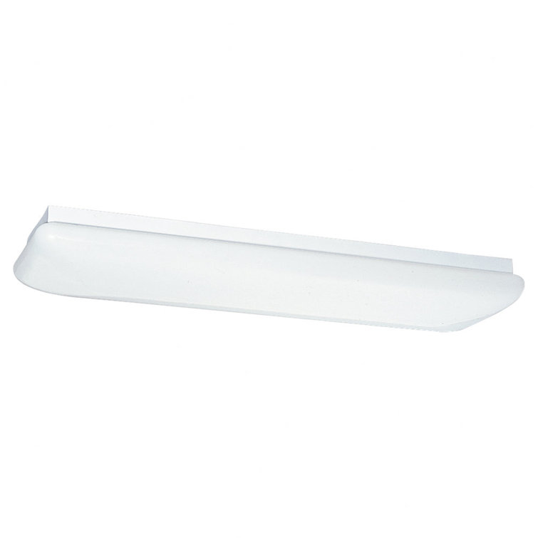 Modern White 2-Light Indoor/Outdoor Fluorescent Flush Mount