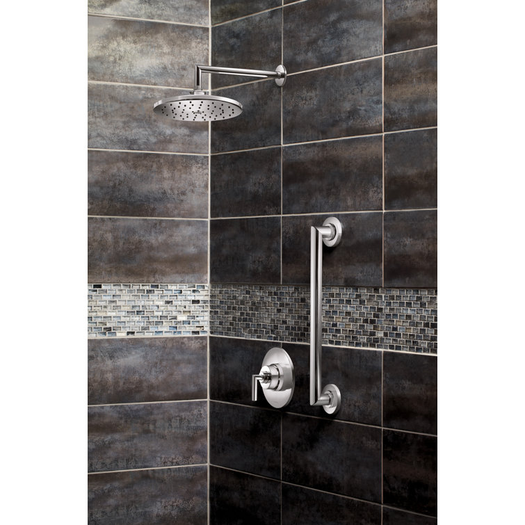 Chrome 10-Inch Wall Mounted Rain Shower Head with Lever Handle