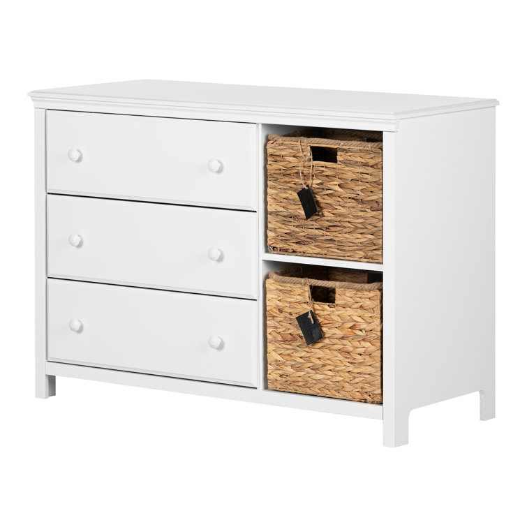 White Nursery Combo Dresser with Soft Close Drawer