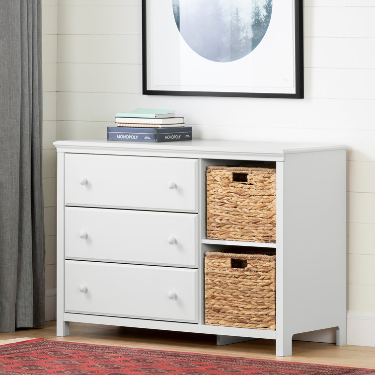 White Nursery Combo Dresser with Soft Close Drawer
