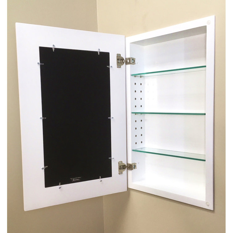 Shaker White Recessed Medicine Cabinet with Adjustable Shelves