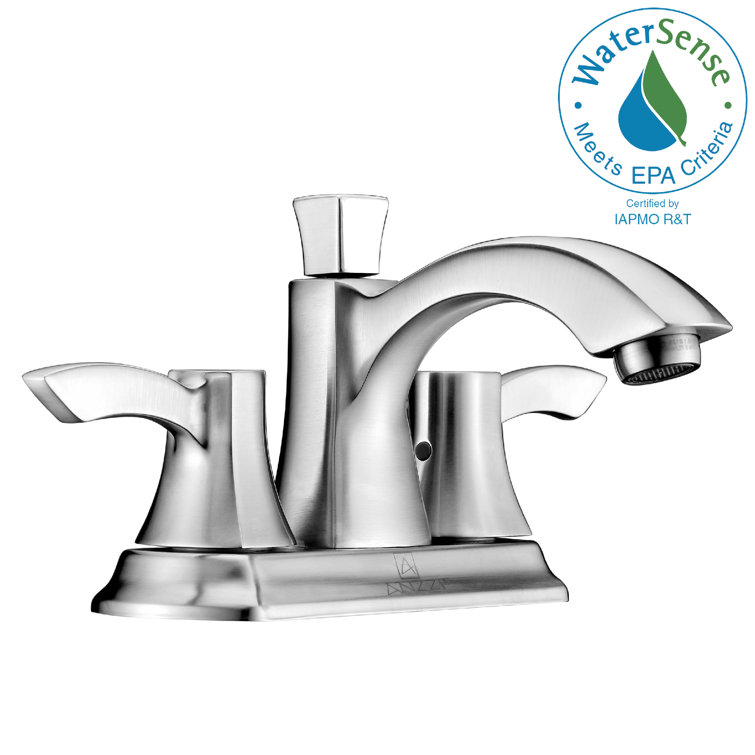 Brushed Nickel Dual Handle Centerset Bathroom Faucet