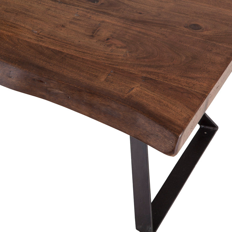 Nottingham Transitional Walnut Coffee Table with Iron Base