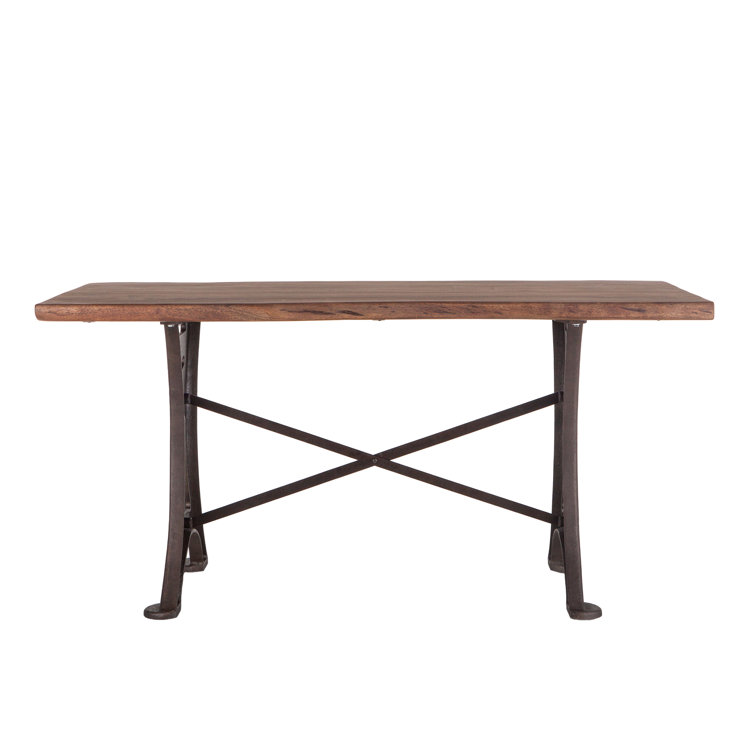 Natural Walnut and Iron Rectangular Dining Table
