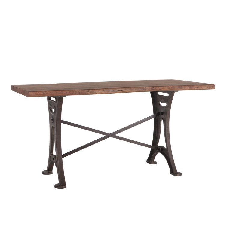 Natural Walnut and Iron Rectangular Dining Table
