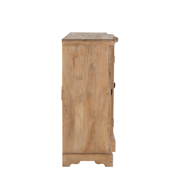 Pengrove Rustic Brown 75'' Mango Wood Sideboard with Glass Doors