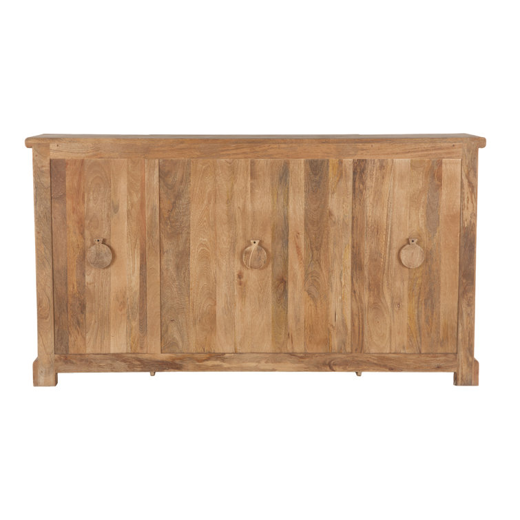 Pengrove Rustic Brown 75'' Mango Wood Sideboard with Glass Doors