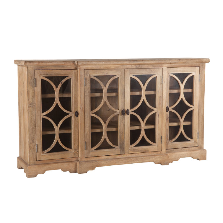 Pengrove Rustic Brown 75'' Mango Wood Sideboard with Glass Doors