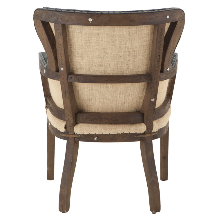 Gray Velvet Handcrafted Accent Chair with Oak Frame