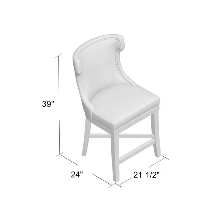 Trentin Cream Wood Swivel Wingback Counter Stool