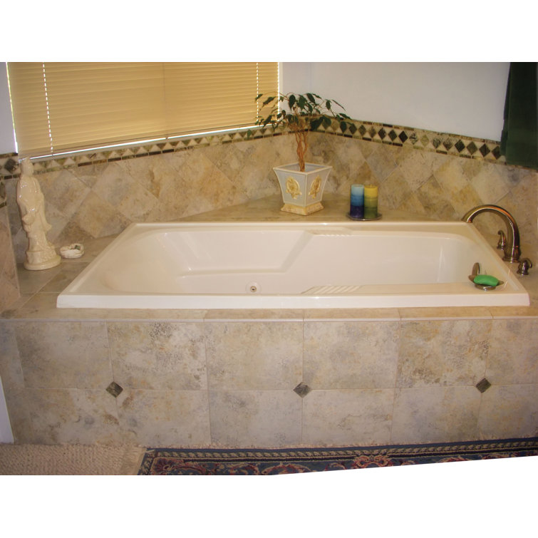Isabella 60'' White Acrylic Drop-In Bathtub with Jets