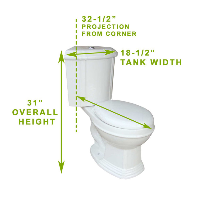 Sheffield White Round Corner Dual Flush Two-Piece Toilet
