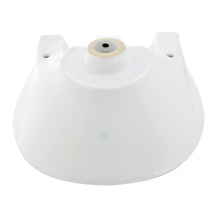 Ondine White Ceramic Pedestal Bathroom Sink with Overflow