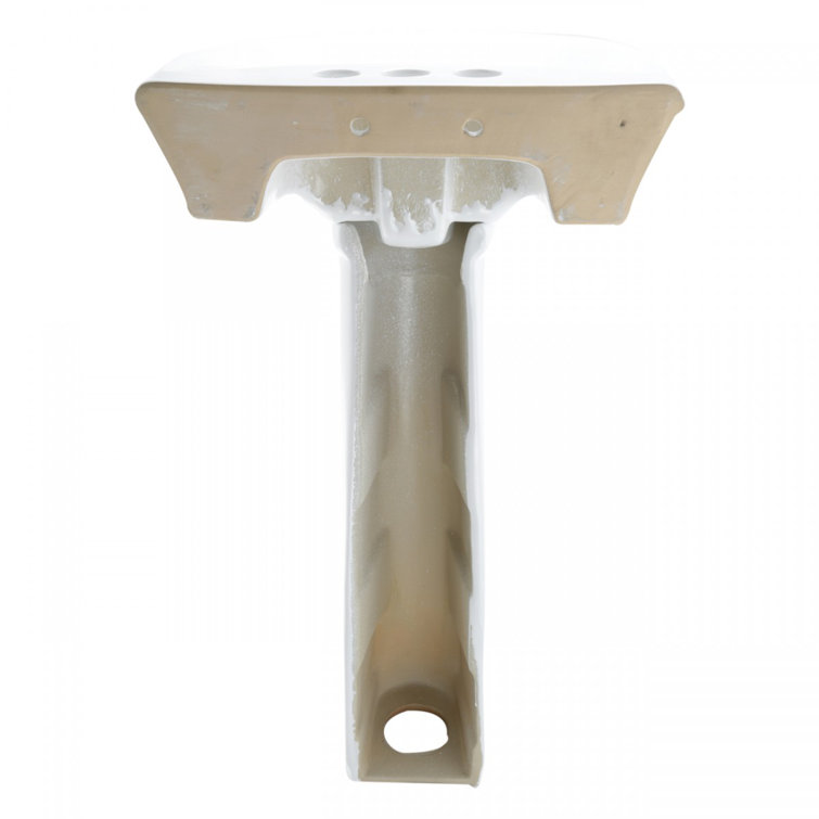 Ondine White Ceramic Pedestal Bathroom Sink with Overflow