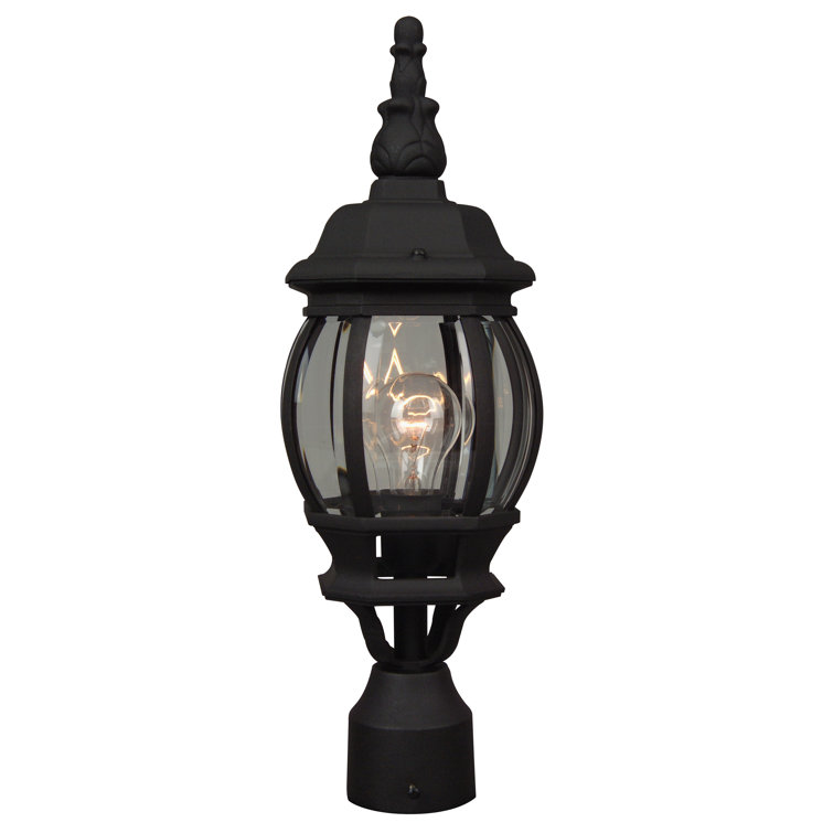 Black Aluminum French Style Outdoor Lantern Post Light